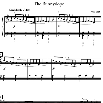 The Bunnyslope Sheet Music and Sound Files for Piano Students